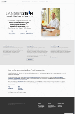 Screenshot des Referenzprojektes Langenstein Immobilienbewertung Plus - Website